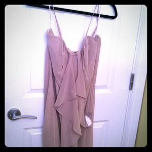 Nude chiffon convertible dress