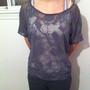 Gray Loose Fashion Tee