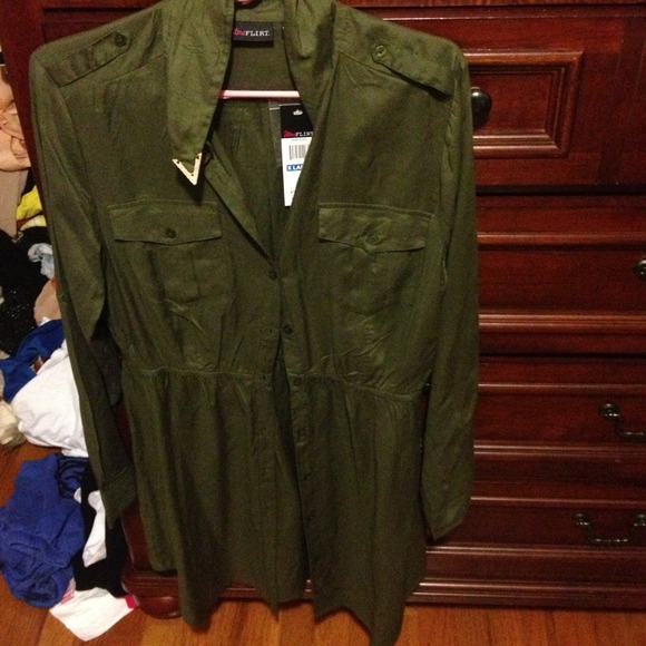 shirt dress green very nice army look