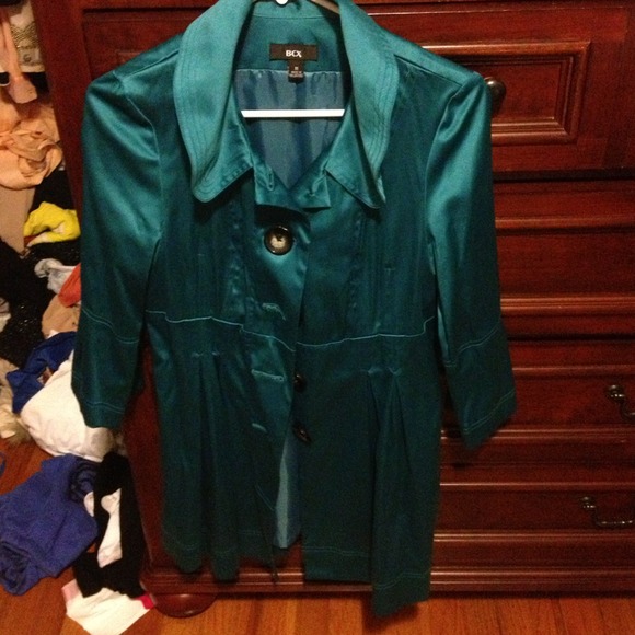 blue silky feel jacket good for spring