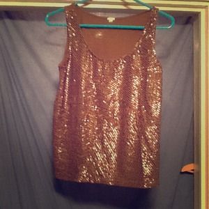 Bronze sequin jcrew cami