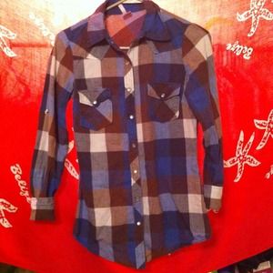 Rue 21 button up flannel. super cute with boots.