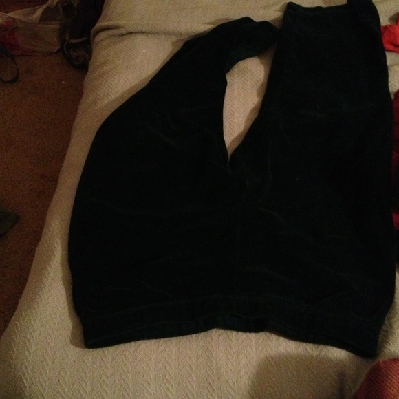 Green velvtine pants