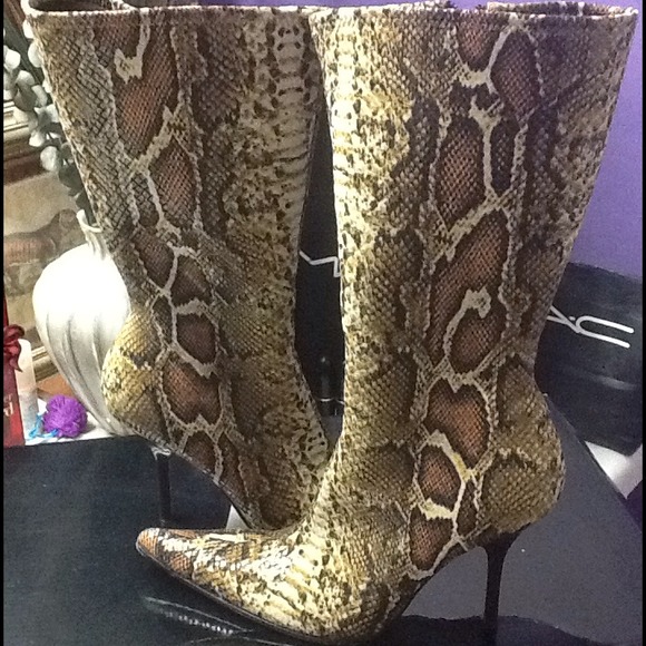 bebe Boots - BeBe Snakeskin Boots