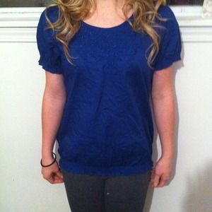 Blue Embroidered Blouse