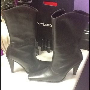 Dark Chocolate Leather Boots✂️REDUCED✂️