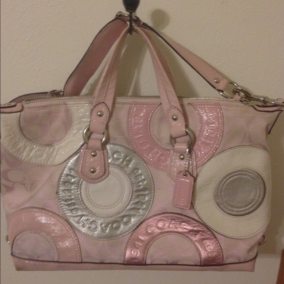 ~REDUCED~Coach pink Patchwork Ashley Satchel