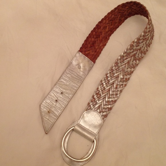 Gold and silver Linea Pette woven belt