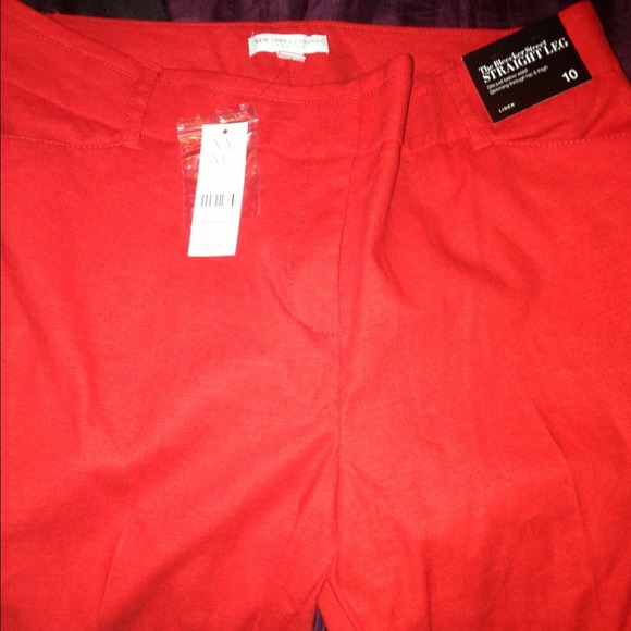 NY & C Red Linen Pants