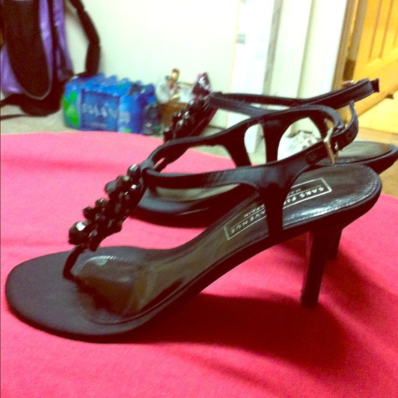 Black Off 5th beaded sandals 6.5m