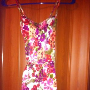 Fuchsia and Peach Dress. Size S/M