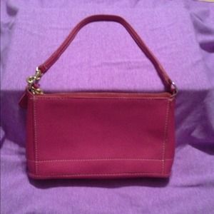 Pink, leather, Coach purse