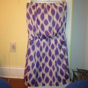 Purple polka dotted dress w/ pockets