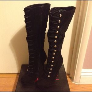 Anne Michelle Military Suede Style Boots