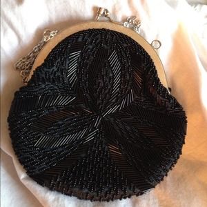 Black Vintage Beaded 1950's Fine Arts Bag Co.