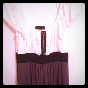 White, Gray and Black Tunic with zip front