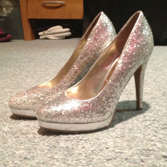 Promiscuous shiny silver sparkle shoes - Picture 1 of 2