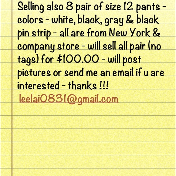 Additional pants w/ out tags - pants eight colors