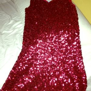 Sparkle red v neck fitted cocktail dress