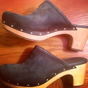 UGG Black Suede Clogs **RESERVED until 3/1/12**