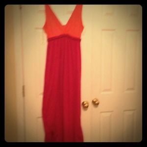 Vibrant color block maxi dress