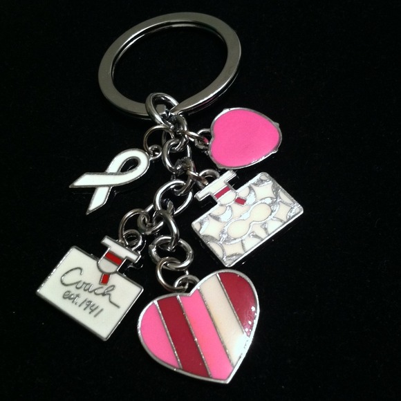 Coach Inspired Keychain Fob Breast Cancer Awarenes