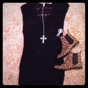 Lace styled sweater dress