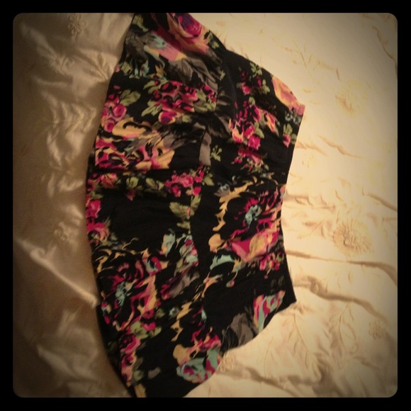 Black & Floral Skirt