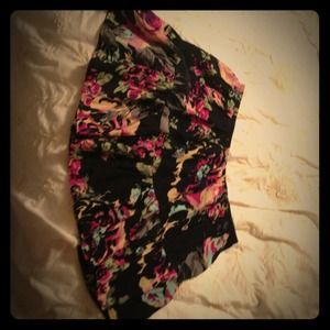 Black & Floral Skirt