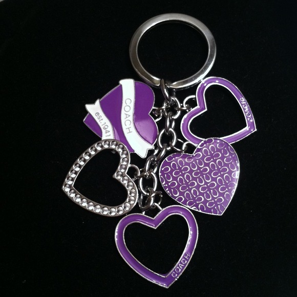 SOLD!Coach  keychain Fob Purple Hearts !