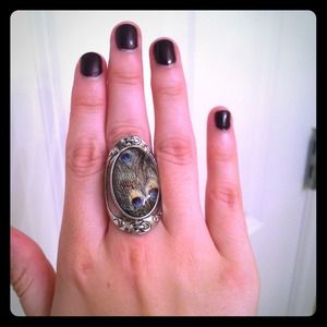 Peacock oversized ring