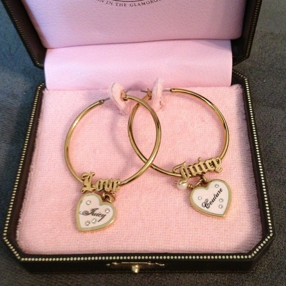 Juicy Couture gold hoop earrings