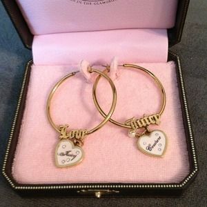 Juicy Couture gold hoop earrings