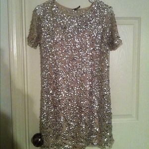 Mesh Dress w/ Scattered Sequence