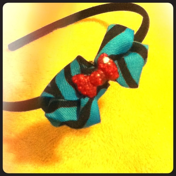 Black and Blue Zebra Print Headband