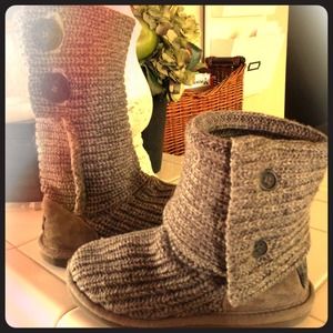Grey knitted Uggs