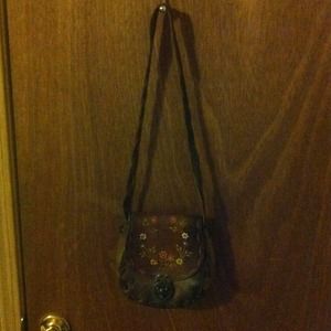 Vintage 60s tooled hippy purse. Leather