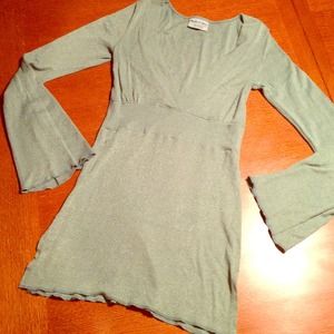 Michael Stars silvery green deep-v neck tunic, OS