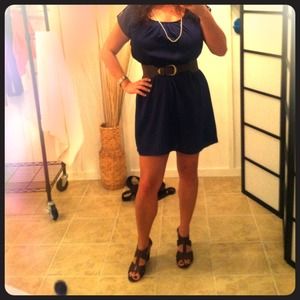 Navy dress. belt not included
