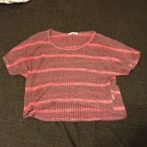 Purple and pink stripe crop top