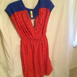 Francesca's Red blue and pink diamond  pattern