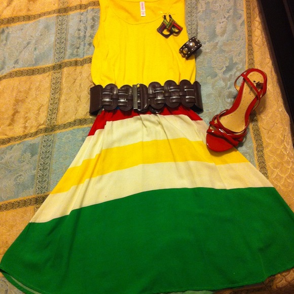 ❤💛💚💙Color-Block Sundress xs