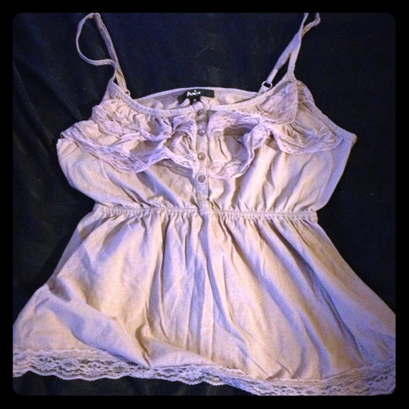 Lavender/grey Babydoll Frill Tank