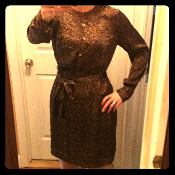 ❌SOLD❌***Collarless long sleeved print dress