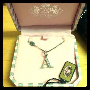 Juicy Couture silver "A" necklace