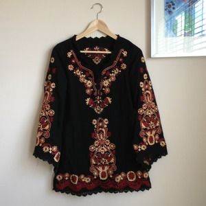 Floral embroidered top