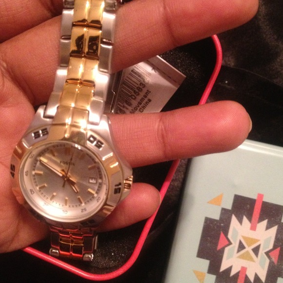 NWT two tone fossil watch