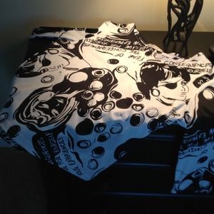 SOLD..Black and white shirt