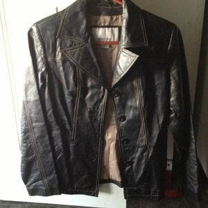 Black fitted Leather Jacket