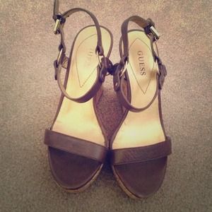 REDUCED Guess Leather Wedges